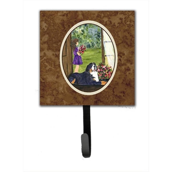 Jensendistributionservices 4.25 x 6 in. Little Girl with Her Bernese Mountain Dog Leash Or Key Hook MI1713535 - main